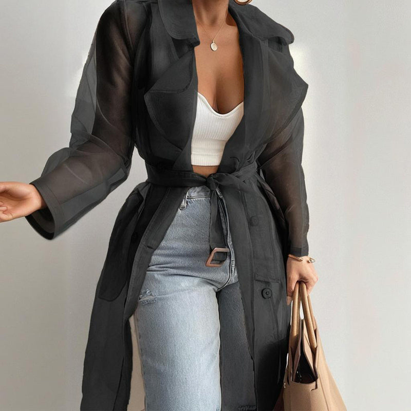 Sheer Long Sleeve Cardigan Jacket