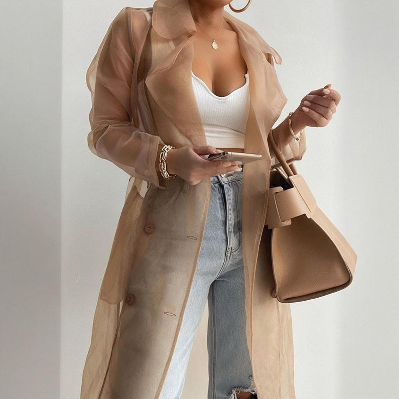 Sheer Long Sleeve Cardigan Jacket