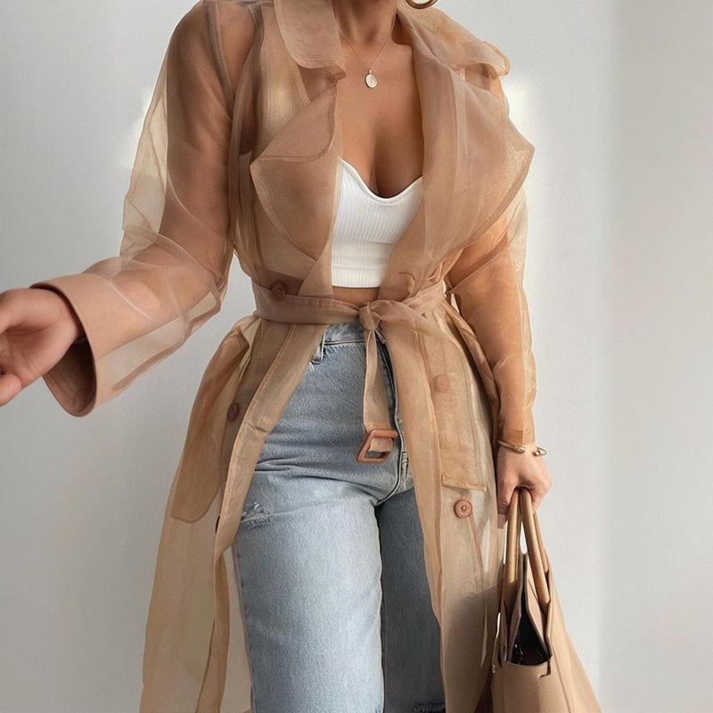 Sheer Long Sleeve Cardigan Jacket