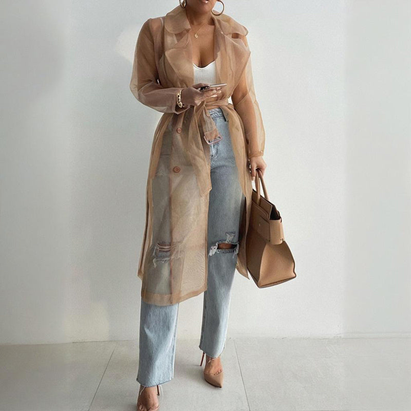 Sheer Long Sleeve Cardigan Jacket