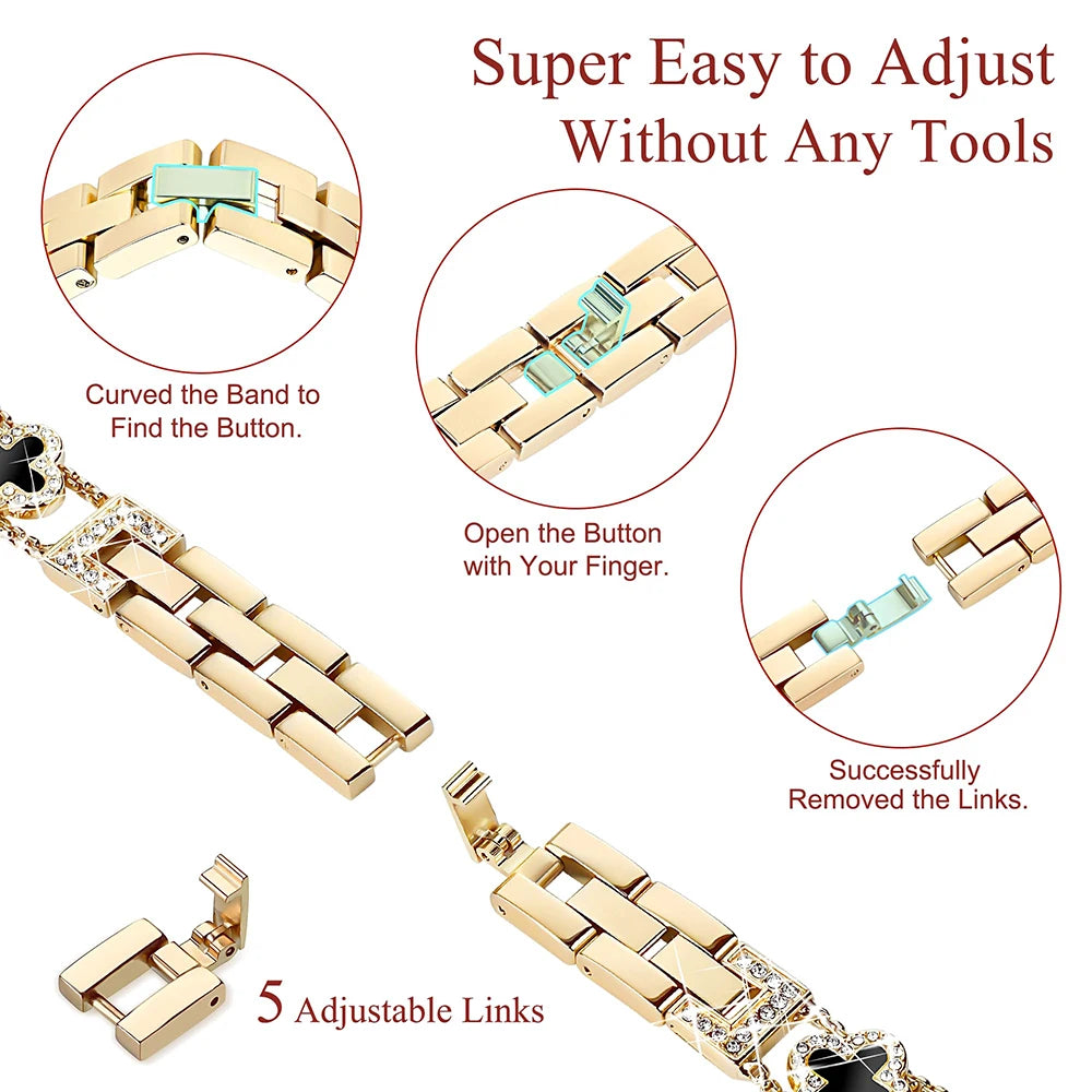 Shiny Metal Watch Band For Apple Watch