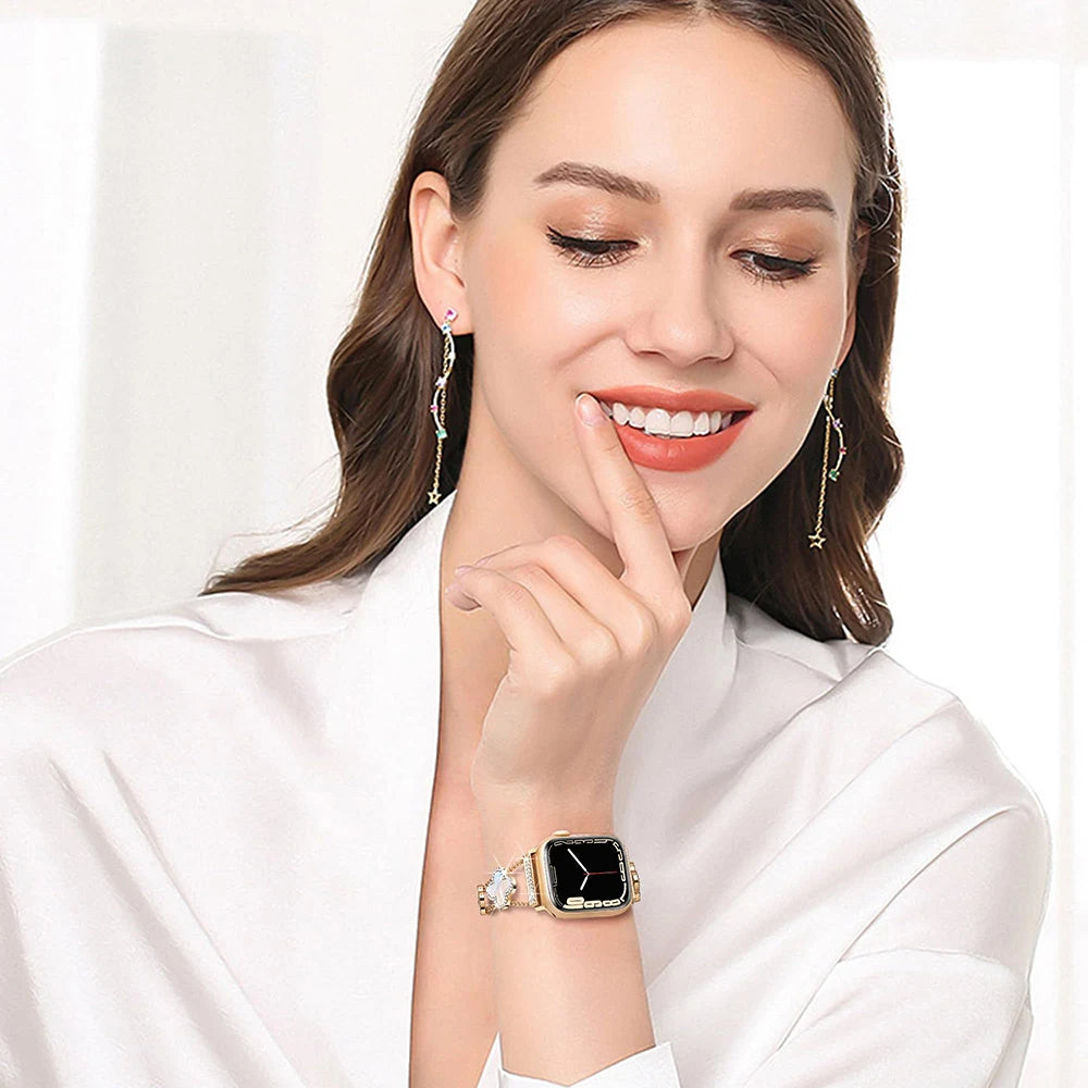 Shiny Metal Watch Band For Apple Watch