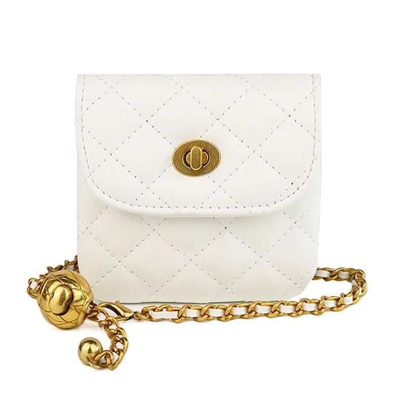 Women's Leather Belt Bag Adjustable Chain Purse