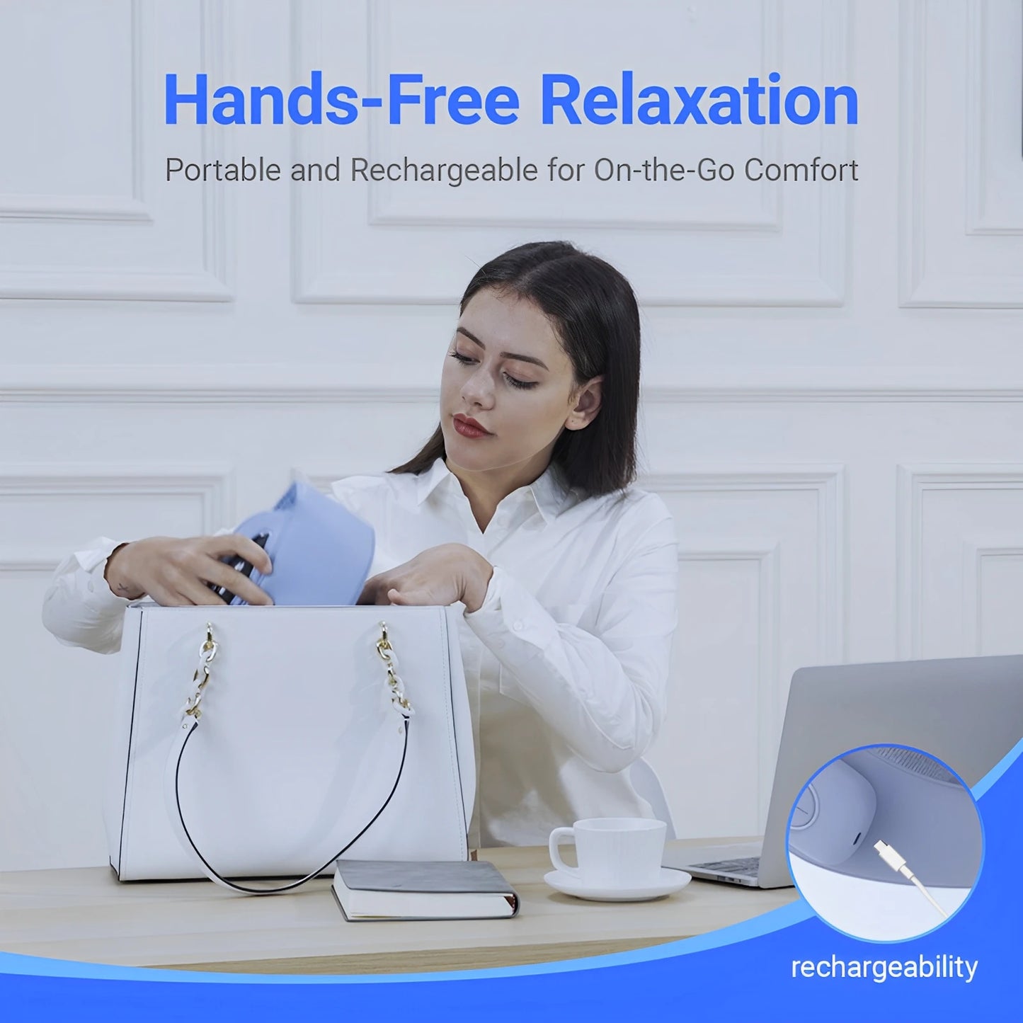 Head and Eye Massager for Fatigue/Stress Relief, Bluetooth-Capable