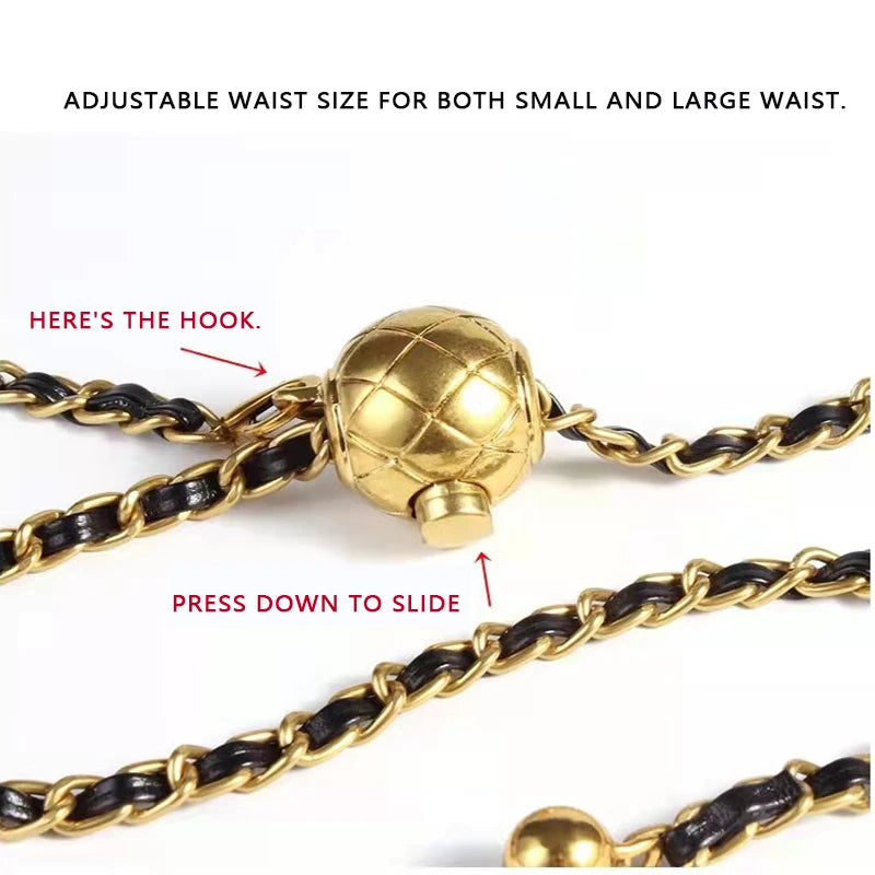 Women's Leather Belt Bag Adjustable Chain Purse