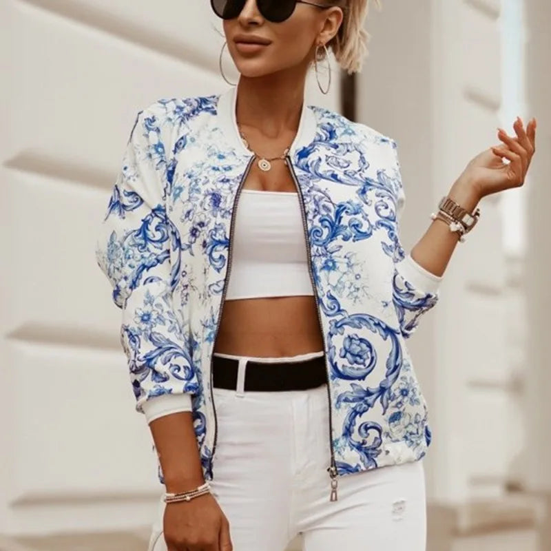 Flower Print Fashion Jacket