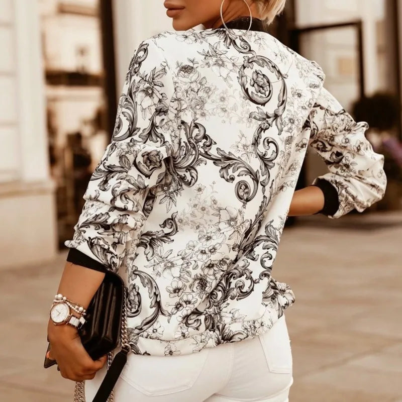 Flower Print Fashion Jacket