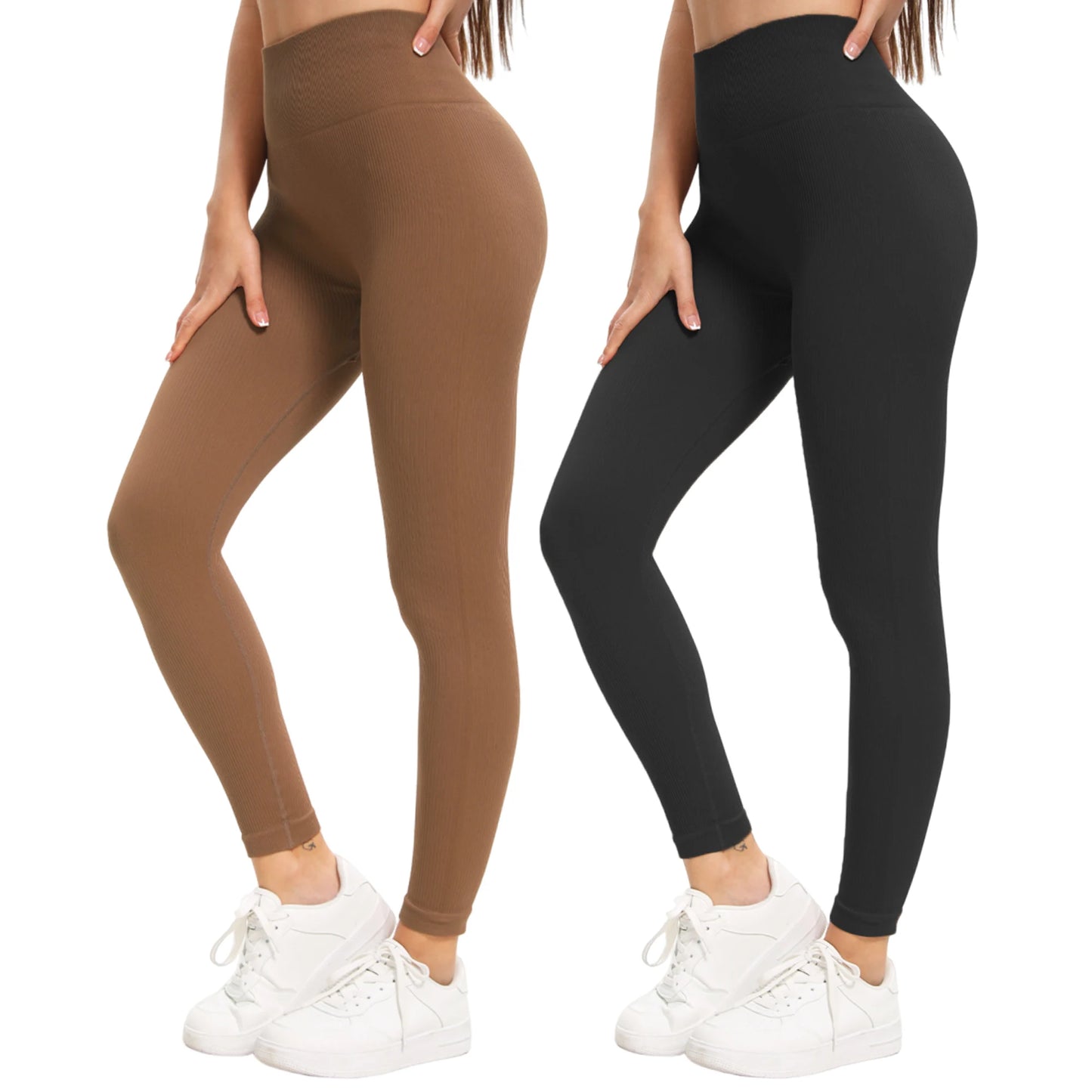 2 Pack Women's High Waisted Yoga Leggings