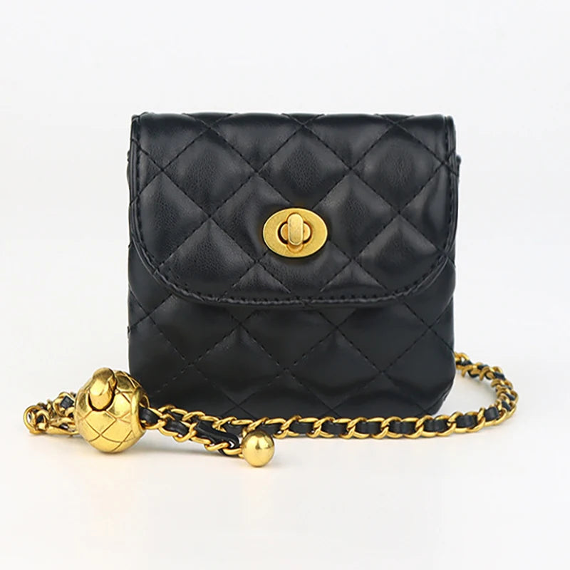 Women's Leather Belt Bag Adjustable Chain Purse