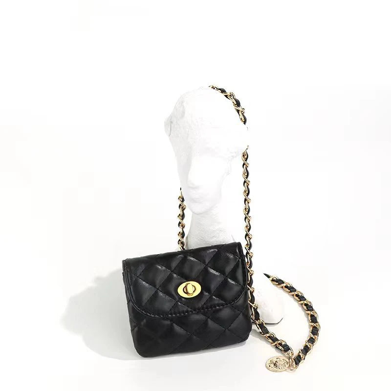 Women's Leather Belt Bag Adjustable Chain Purse