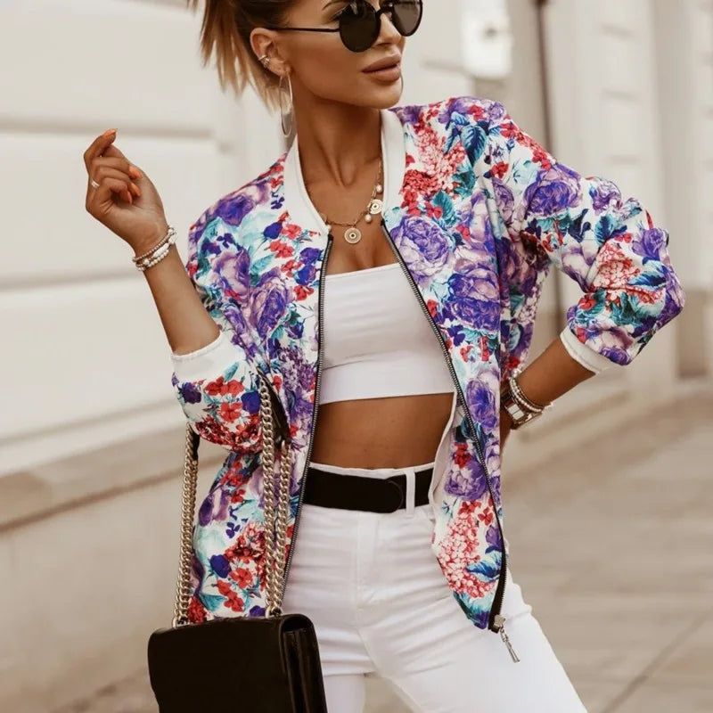 Flower Print Fashion Jacket