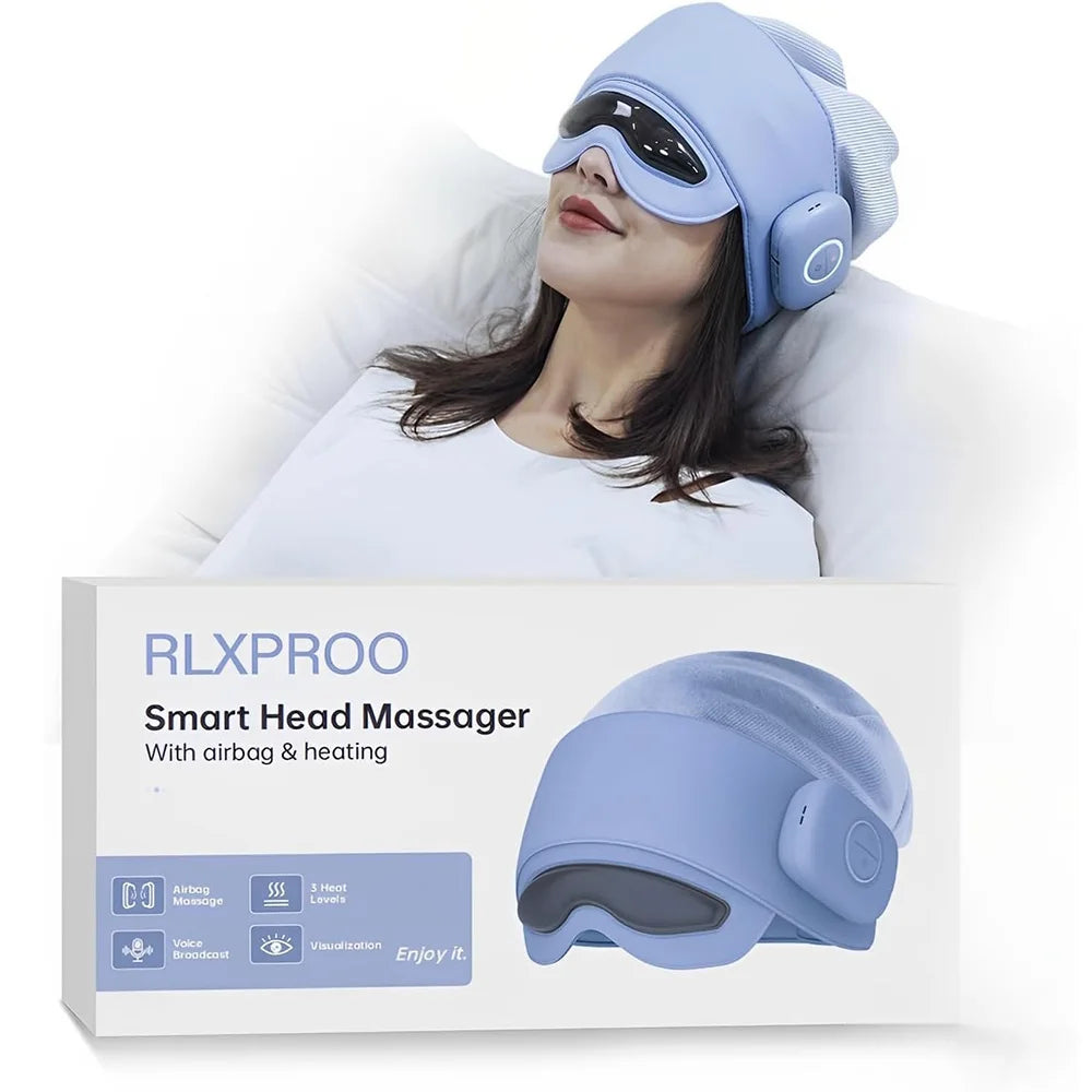 Head and Eye Massager for Fatigue/Stress Relief, Bluetooth-Capable