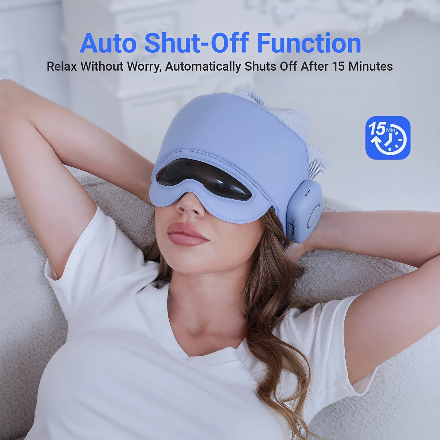 Head and Eye Massager for Fatigue/Stress Relief, Bluetooth-Capable