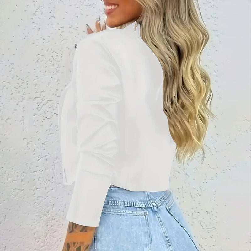 Solid Color Short Blazer - Fall Fashion Jacket