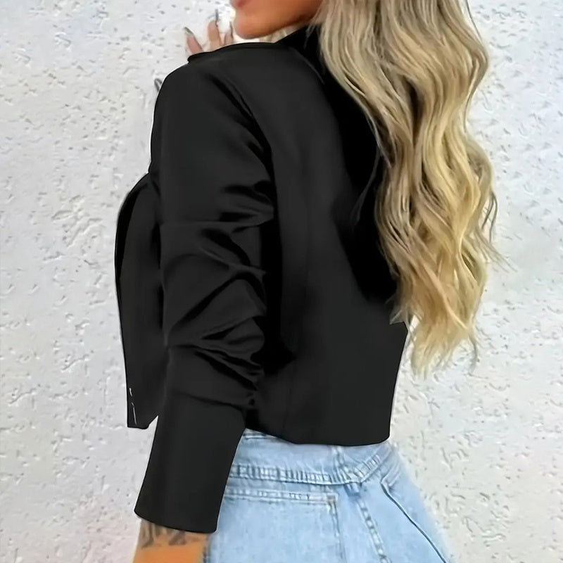 Solid Color Short Blazer - Fall Fashion Jacket
