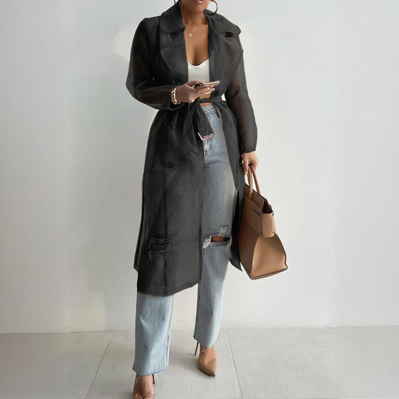 Sheer Long Sleeve Cardigan Jacket